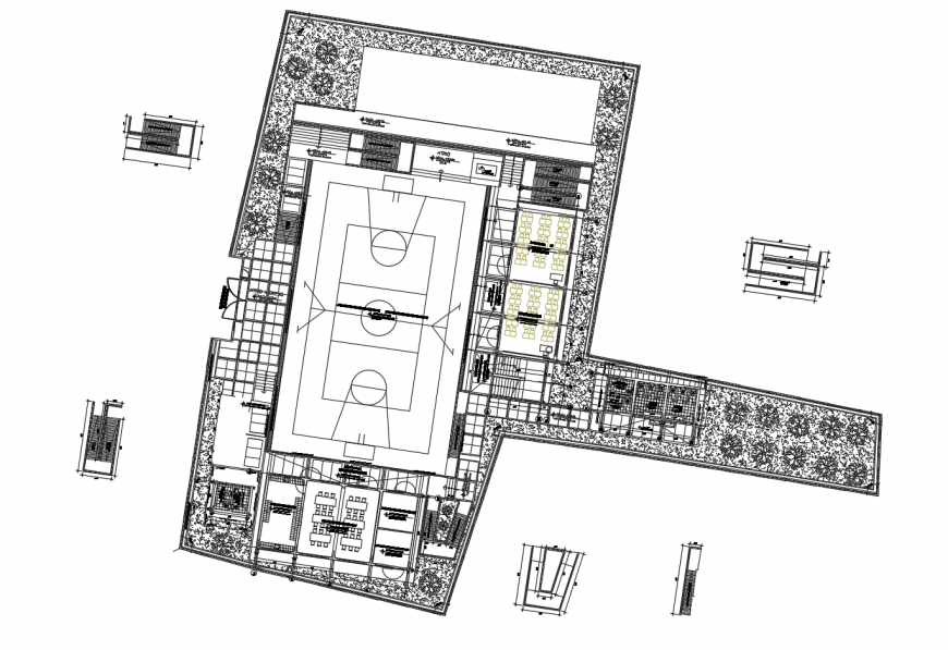 Game sports playground units detail 2d view autocad file
