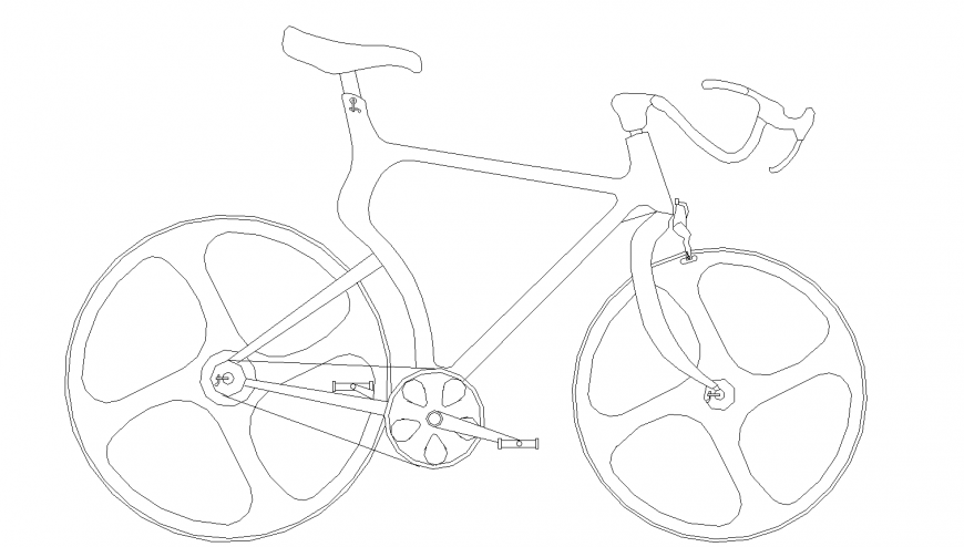 Gear bicycle detail drawing in dwg AutoCAD file.