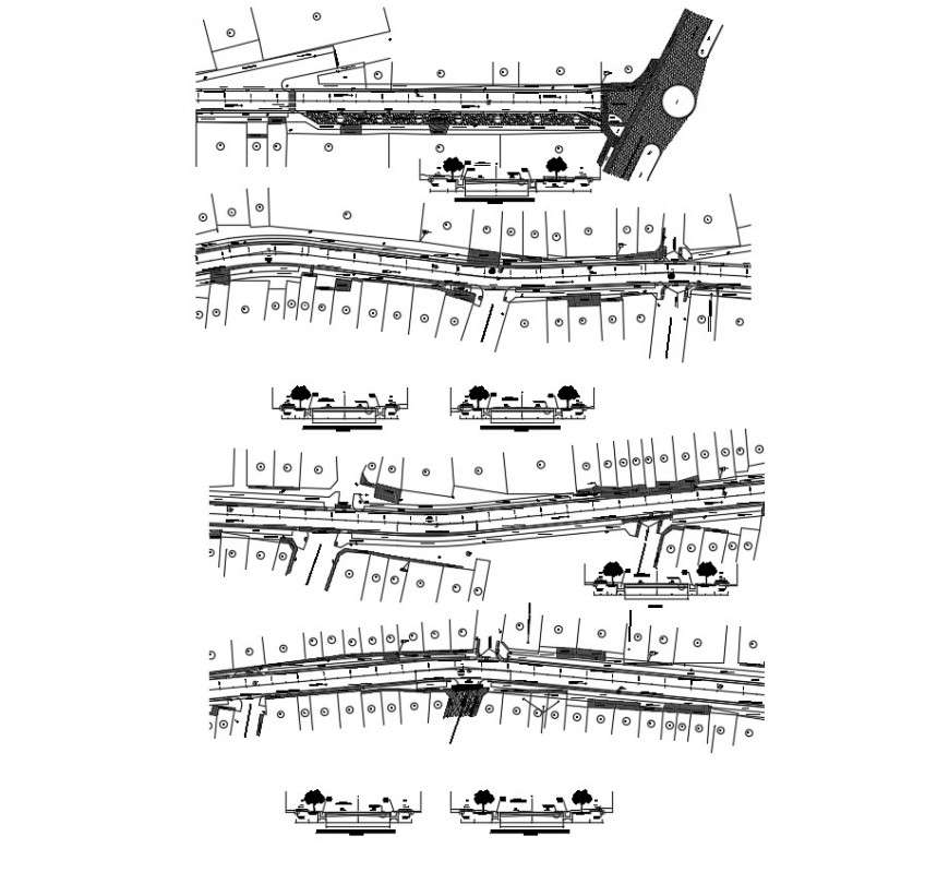Geometric street and road design auto-cad drawing details dwg file