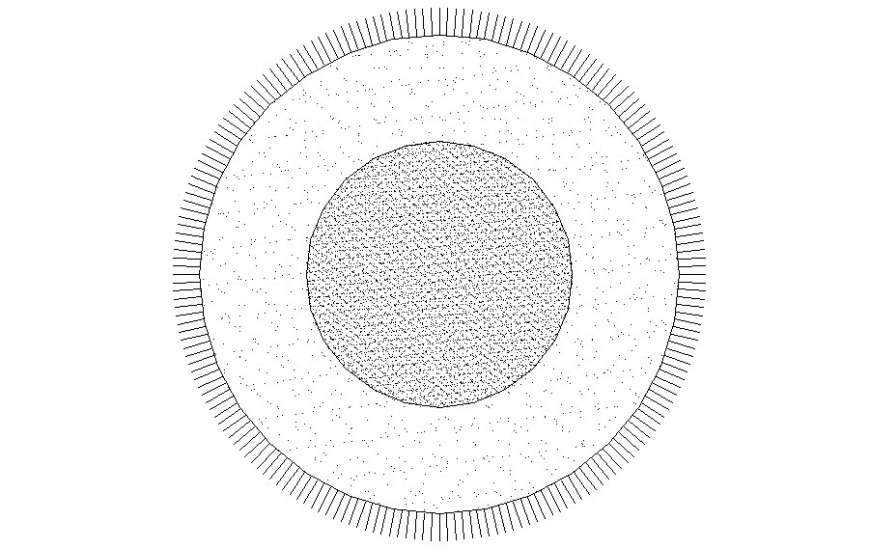 Geometrical circular shape design drawing in autocad