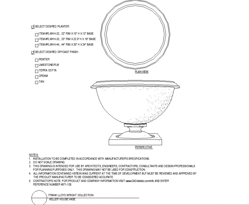 Geometrical pot plan with detailed dwg file.