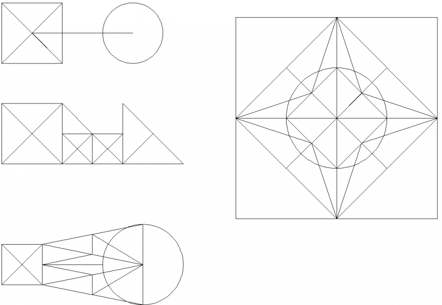 Geometrical shape design drawing in dwg AutoCAD file.