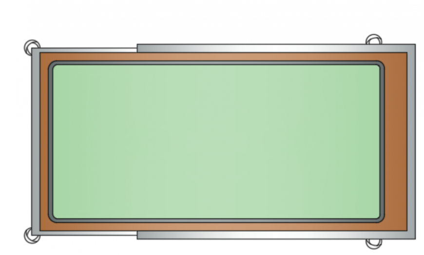 Glass Coffee Table CAD Plan with Top and Side View Layout