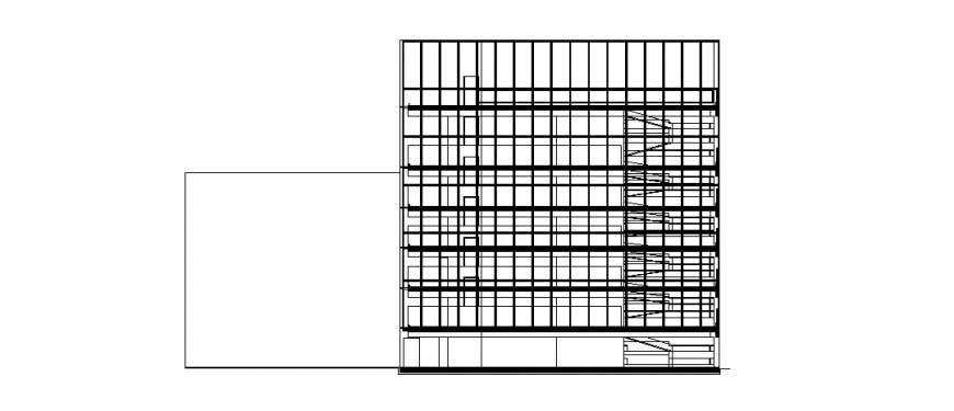 Glazing detail of the building drawing in dwg AutoCAD file.