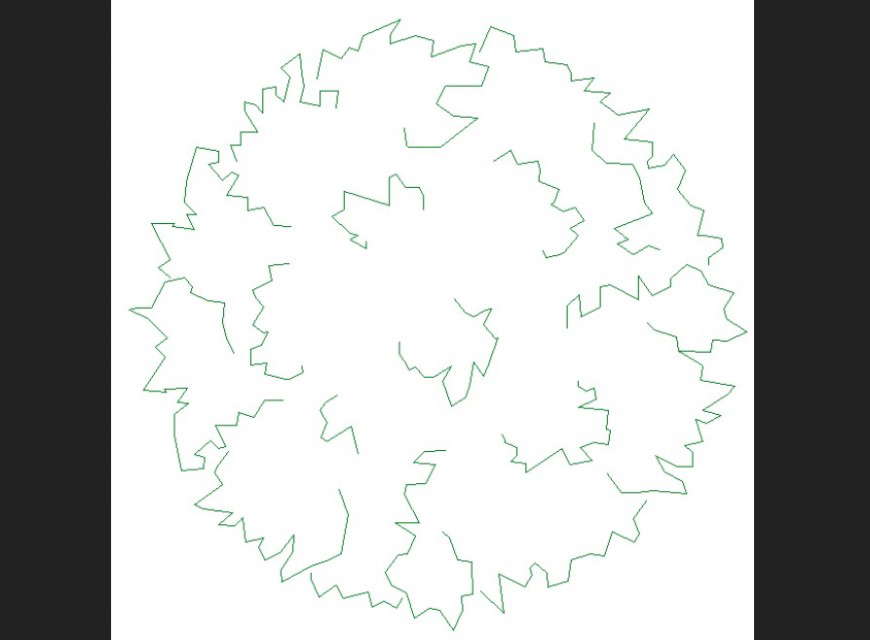 Green tree plan detail dwg file.