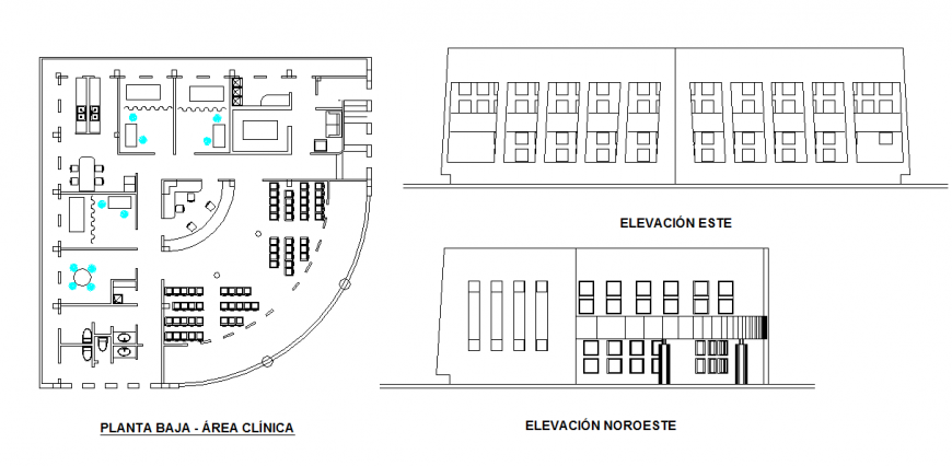 Ground floor - clinical area Lay-out & Elevation
