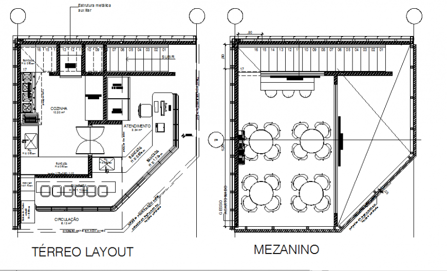 Ground floor and mezzanine plan dwg file