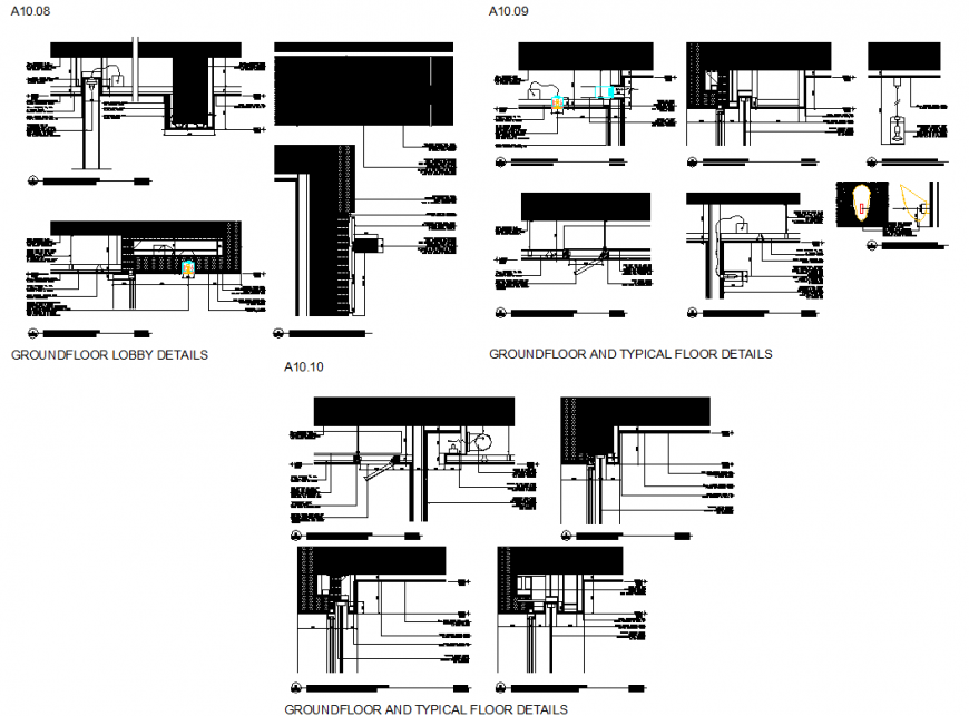 Ground floor and typical floor detail dwg file
