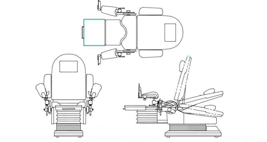 Gynecological chair model detailing