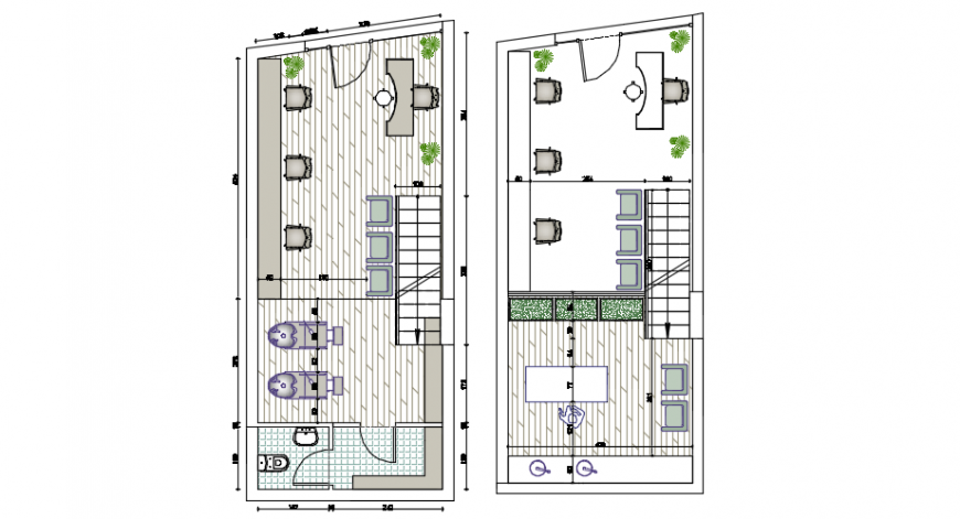 Hair salon design architectural plan
