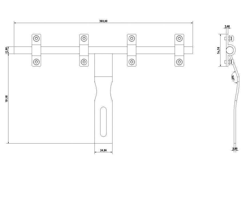 Hasp and staple plan autocad file
