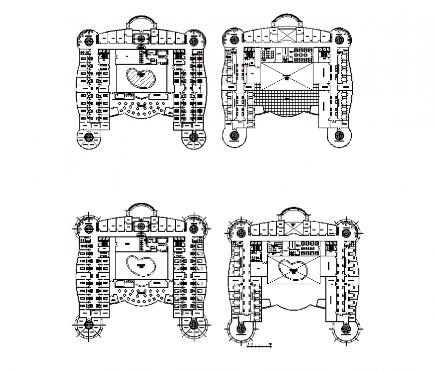 Health club detail plan view layout autocad file