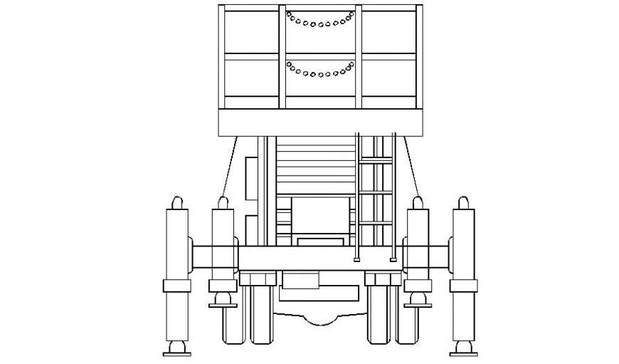 Heavy loaded vehicle drawing in autocad software