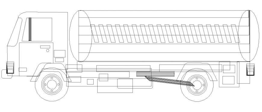 Heavy weight truck detail elevation CAD block layout file in dwg format
