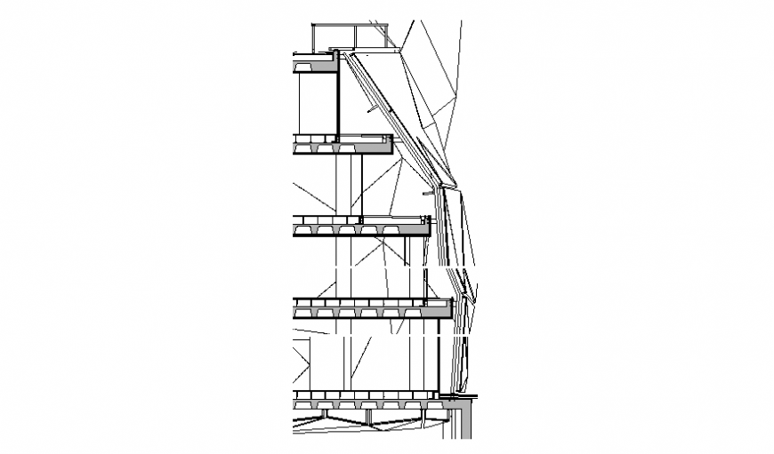 High rise building section plan detail dwg file
