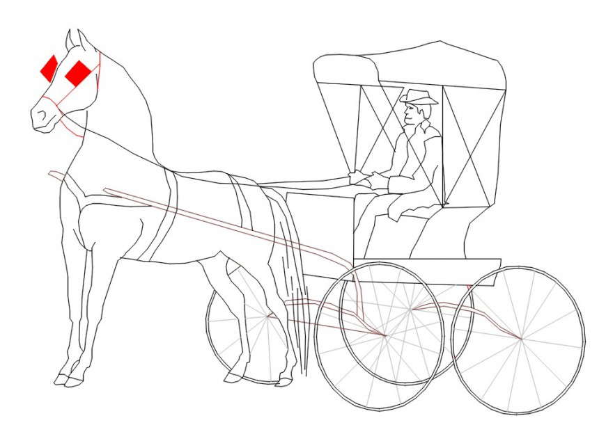 Horse bullockcart 2d model file