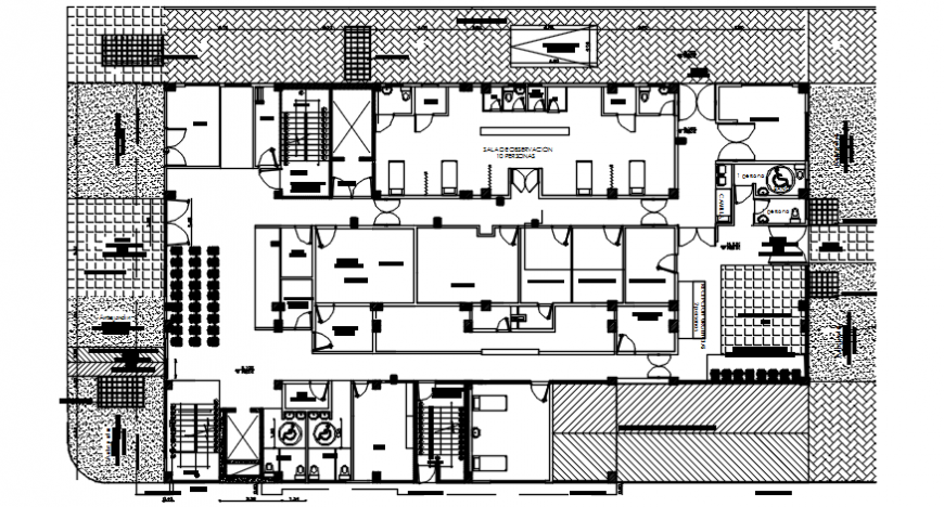 Hospital  general plan in auto cad file