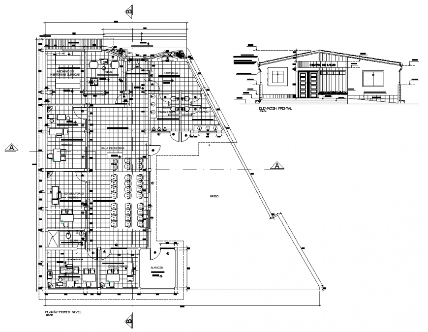Hospital building structure detail plan layout dwg file