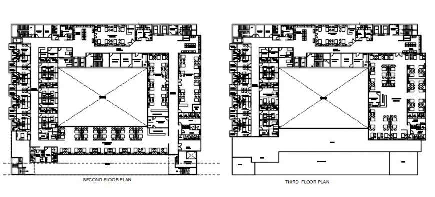 Hospital top view multi floor plan