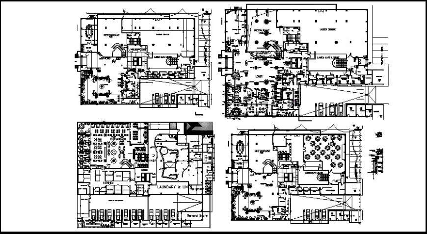 Hotel and resort top view plan details