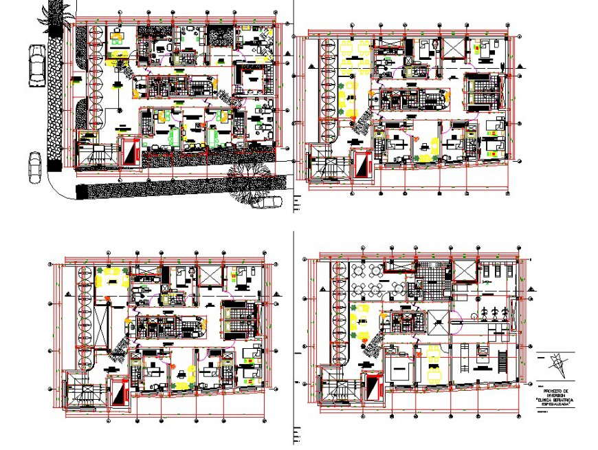 Hotel building structure interior detail 2d view CAD block layout autocad file