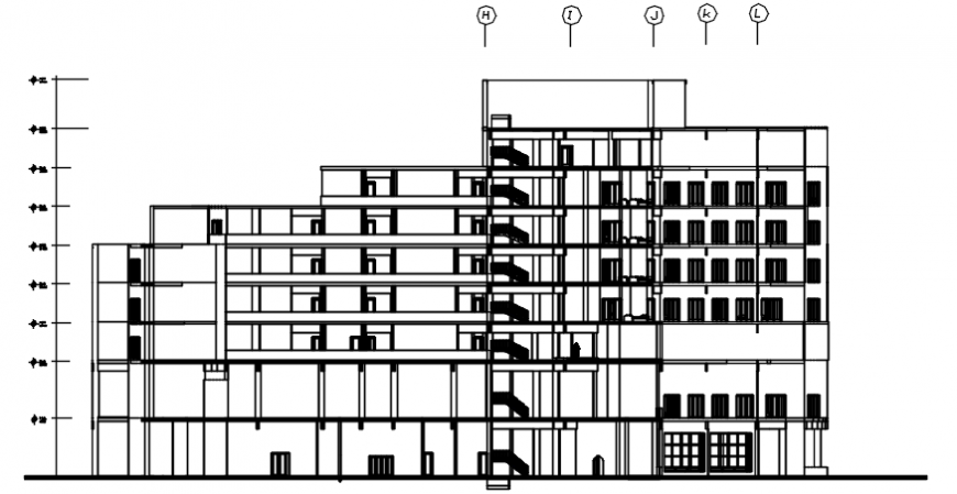 Hotel section autocad dwg file