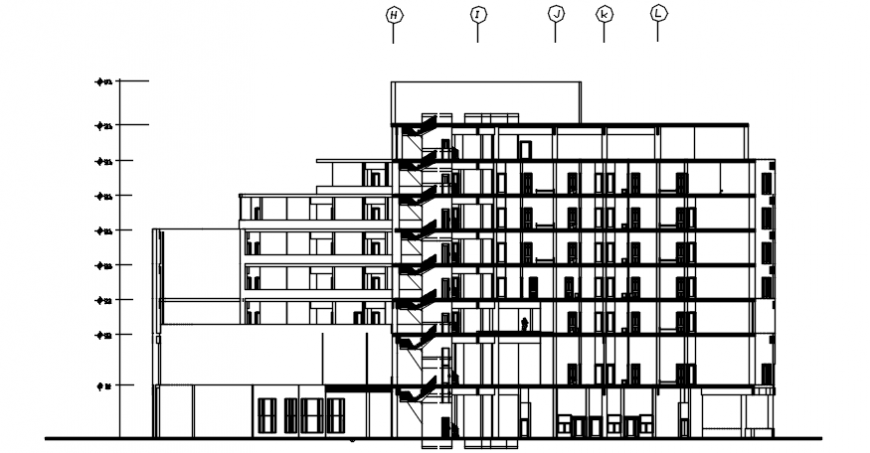 Hotel section dwg cad file