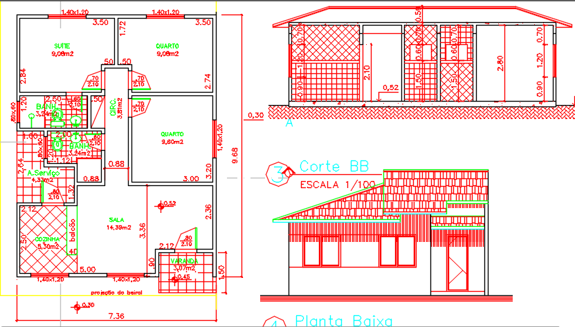 house layout plan and elevation file