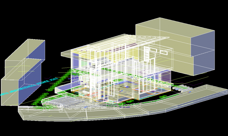 House 3 D plan dwg file