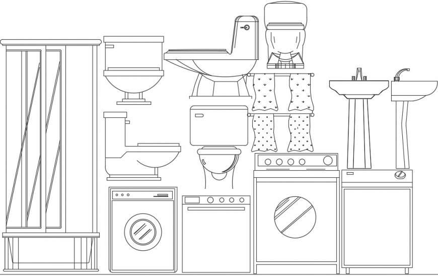 Household utility cad block detail file