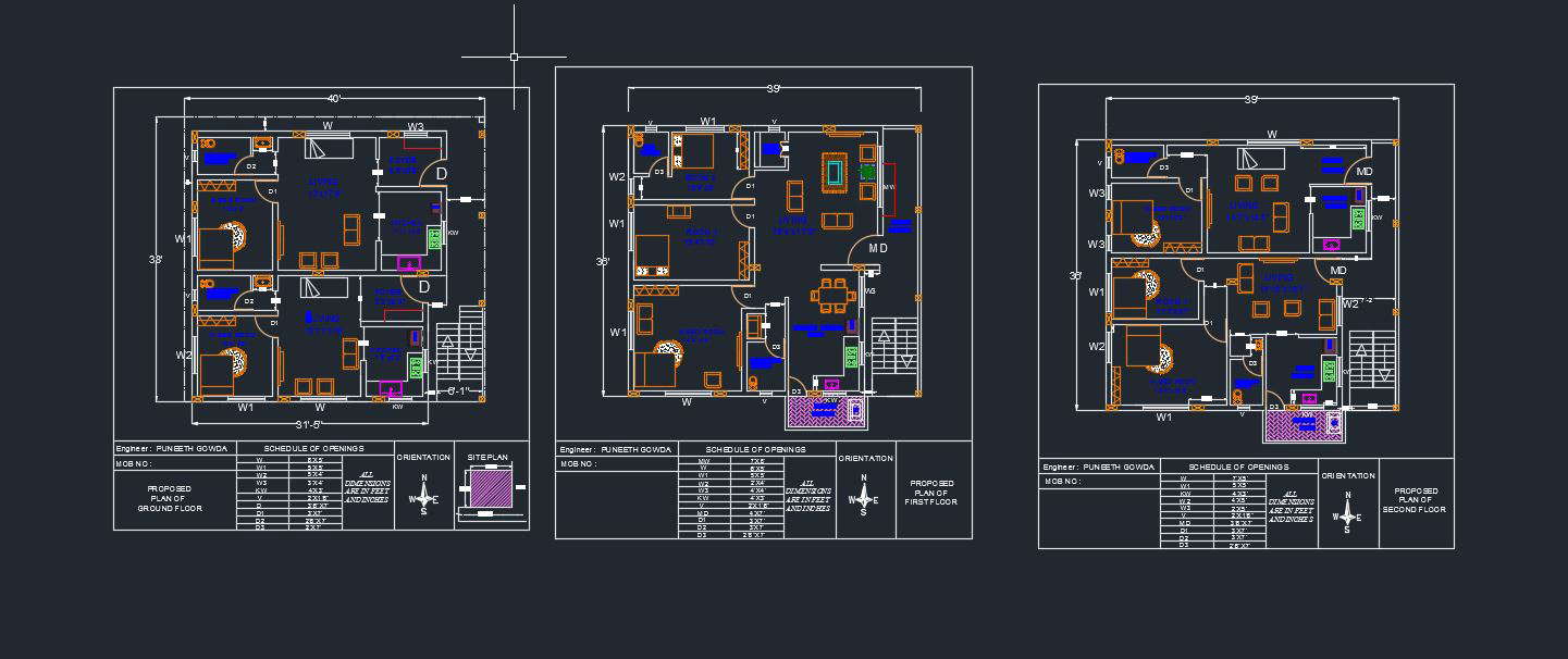 House Plan Drawing DWG File