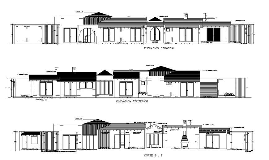 Housing area elevation in auto cad