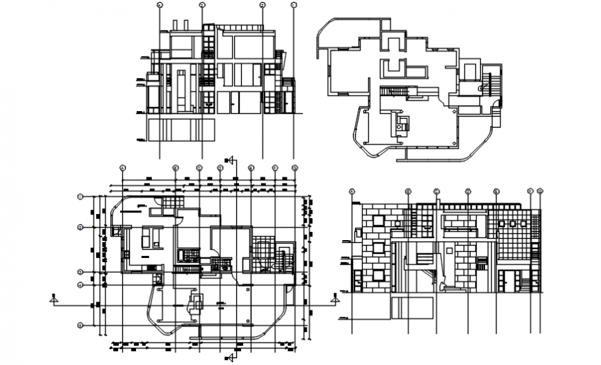 Housing floor plan and elevation in auto cad
