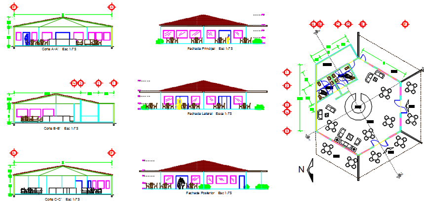 ice cream parlour dwg file