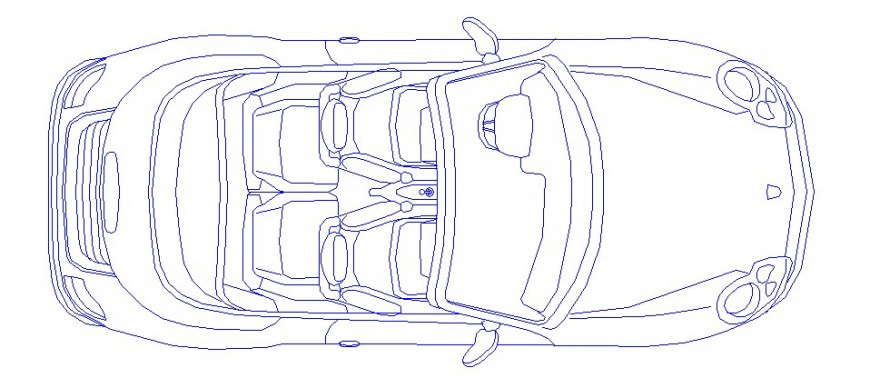 Inner view of plan of car block in AutoCAD file