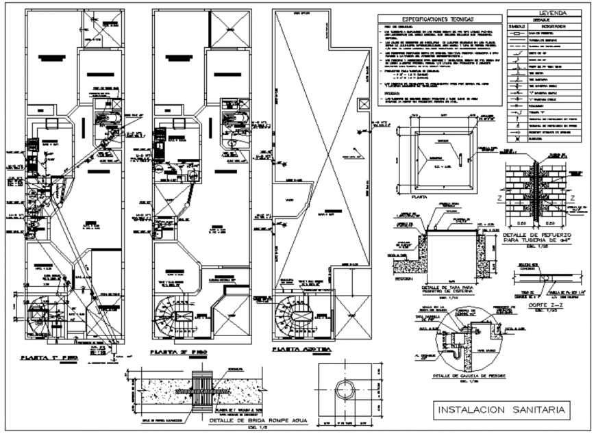 Installations sanitaires dwg file