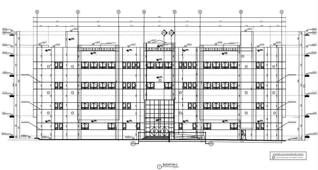 institutional building elevation detail