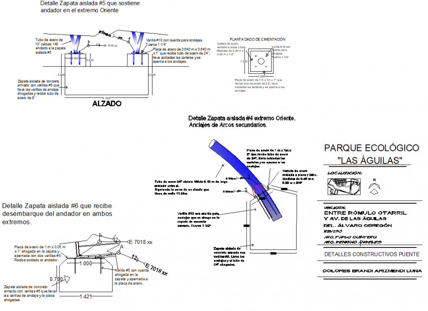 Isolated extreme east shoe detail dwg file