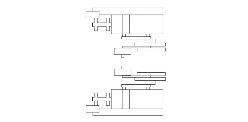 Isolateral horizontal bench detail gyming equipment block 2d view elevation dwg file