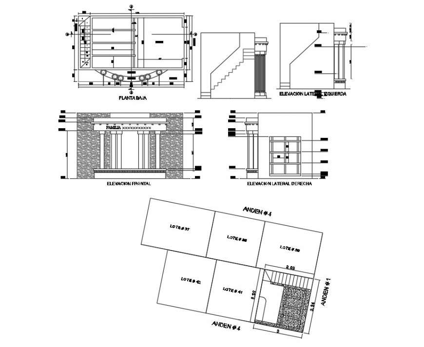 Isometric and elevation temple plan