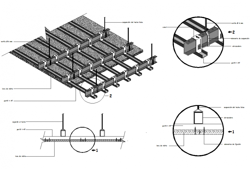 Isometric slab section plan layout file