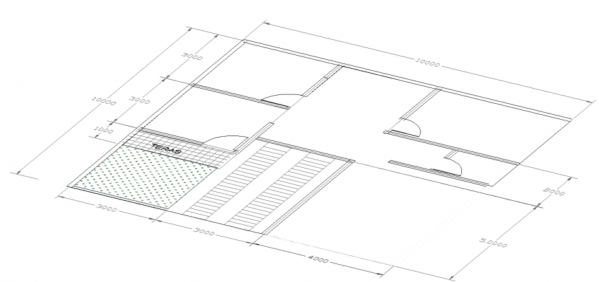 Isometric view details drawing in dwg file.