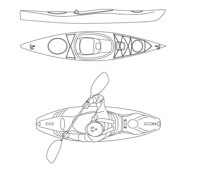 Kayak plan and elevation detail