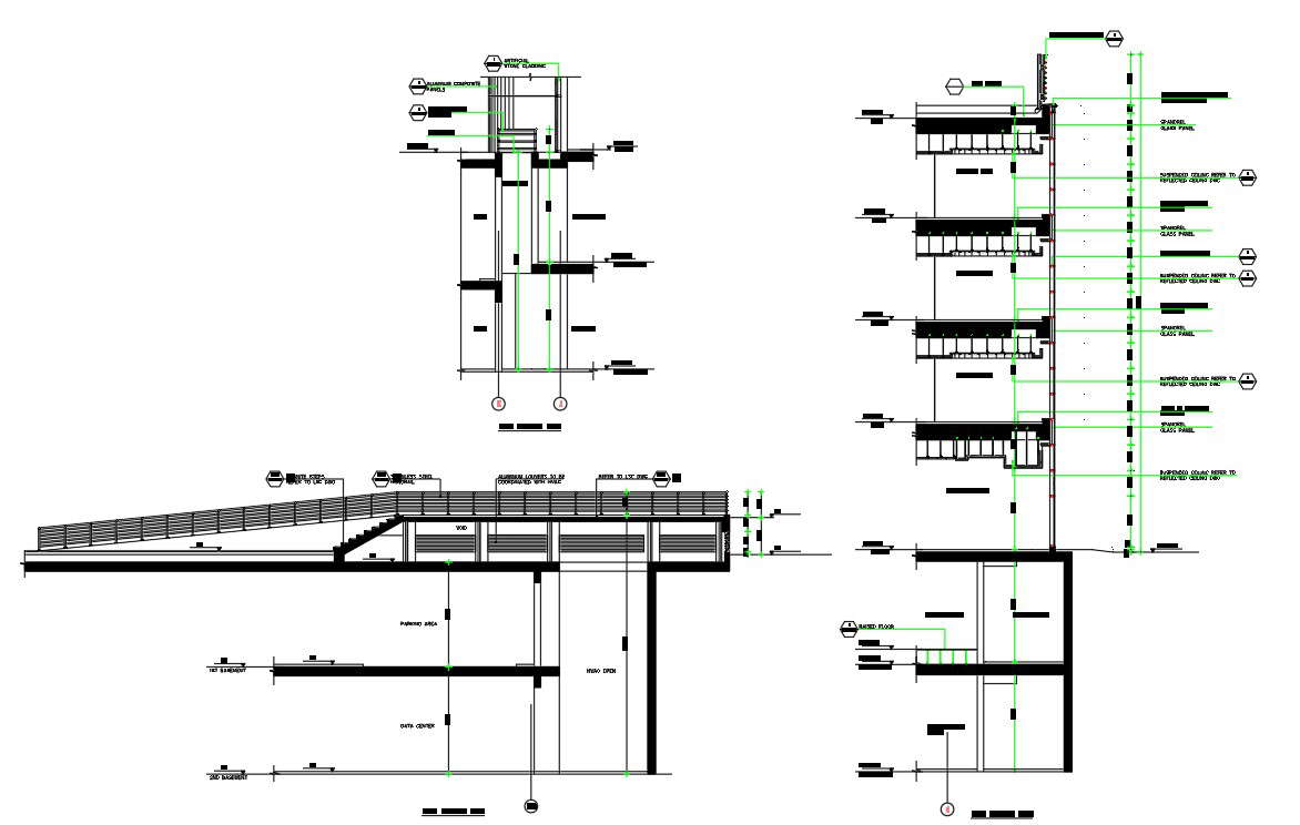  key plan of head quarters of wall sections given in this Autocad DWG drawing file.  Download the Autocad DWG drawing file.