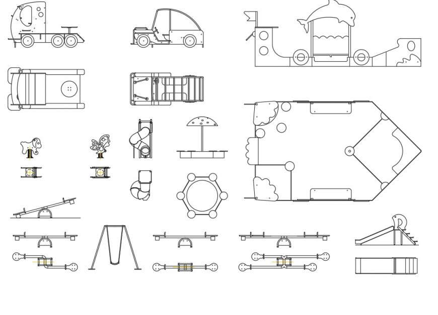 Kids playground equipments plan