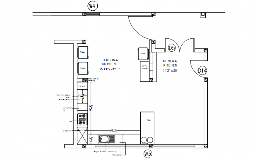 Kitchen cad blocks designing