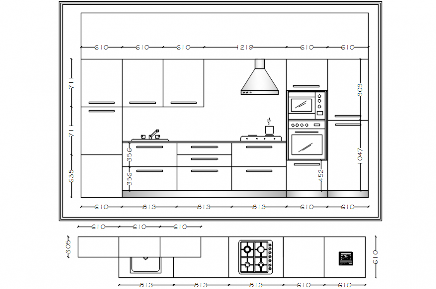 Kitchen cad blocks detailing  interiors