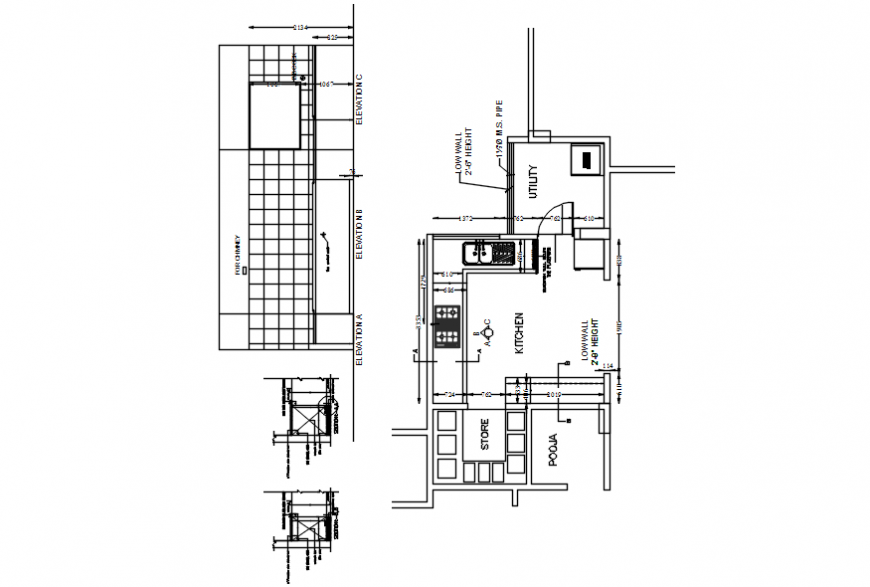 Kitchen cad blocks detailing and elevation
