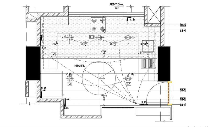 Kitchen ceiling plan drawing 2d view dwg file