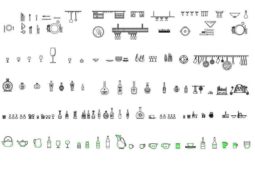 Kitchen dishware plan